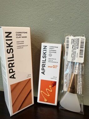 APRILSKIN Carrotene Pore Clay Mask & Clearing Solution Set - Orange